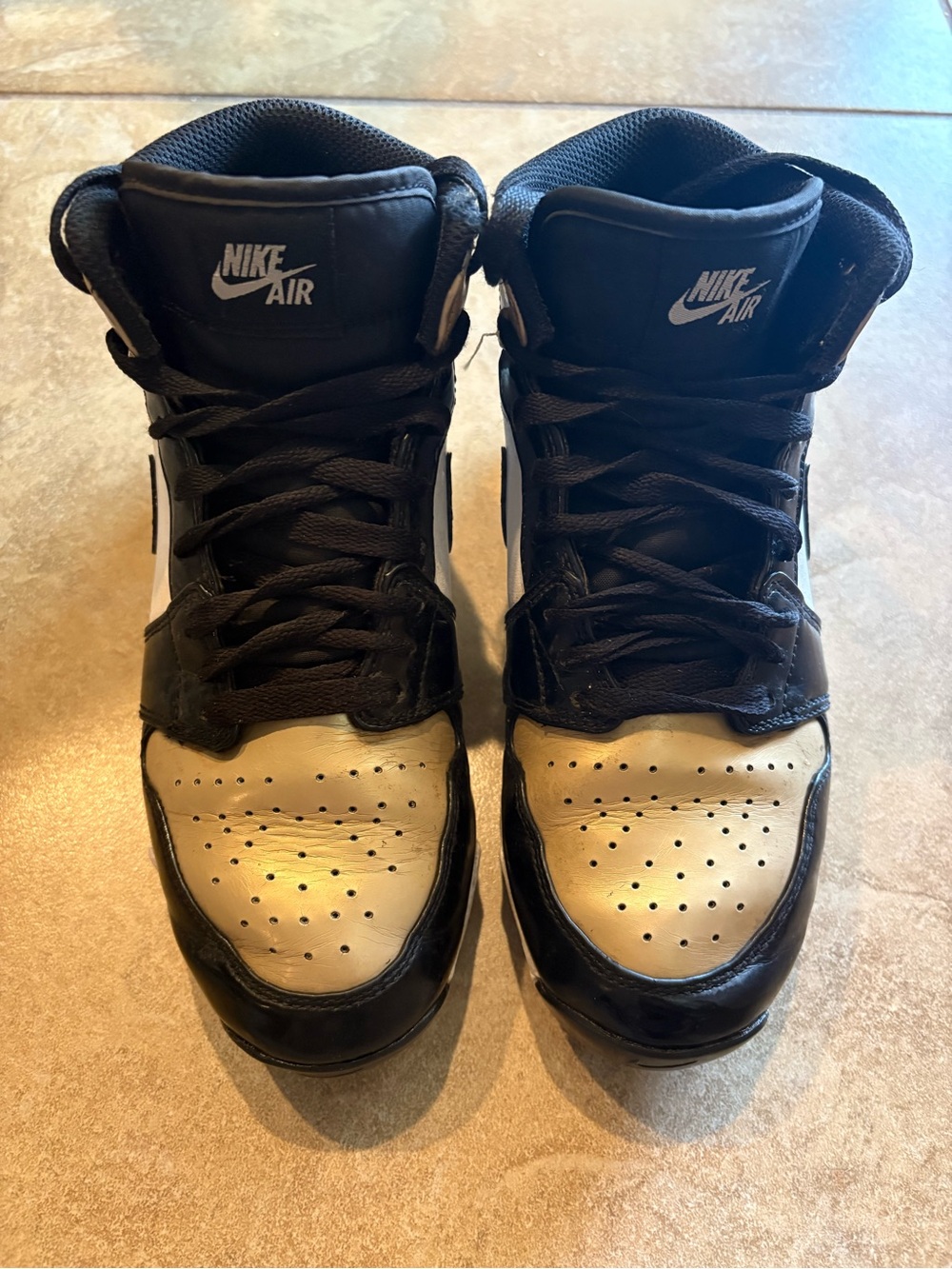 Nike Air Kids Black, White and Gold Football Cleats